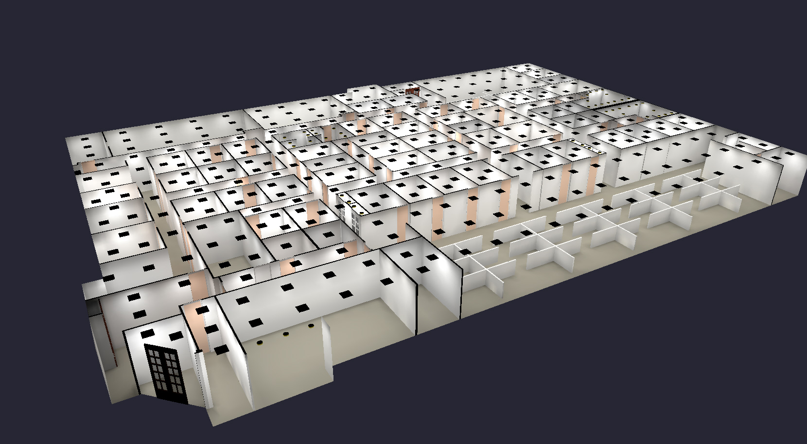 Big office lighting layout