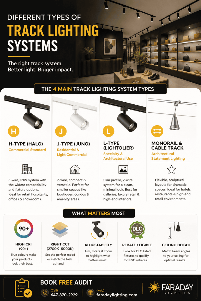 track lighting systems infographic